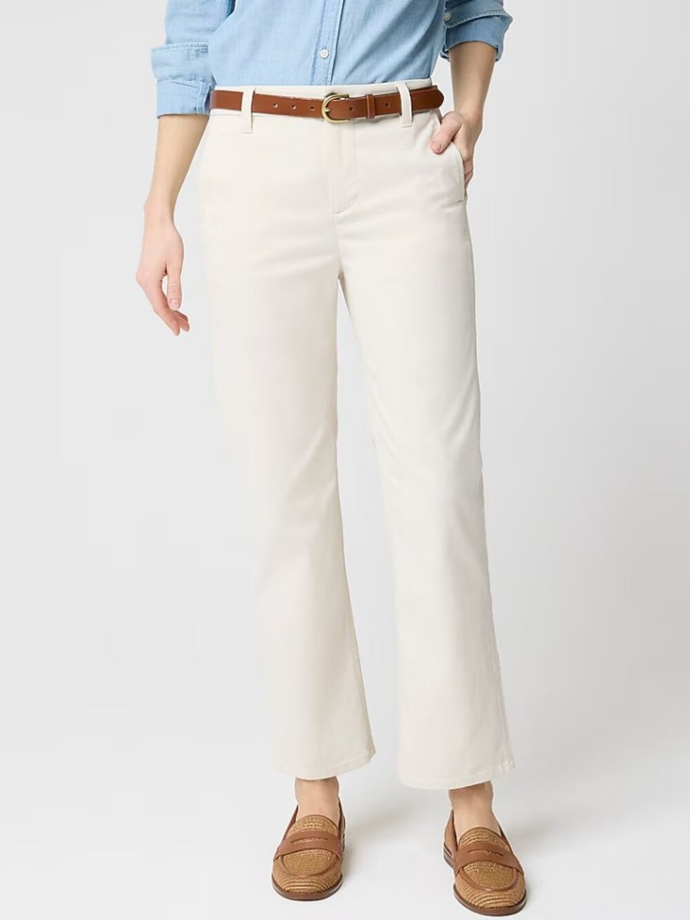 J. Crew Petite Everyday High Rise Straight Leg Chino Pants Cream Size 6P NWT